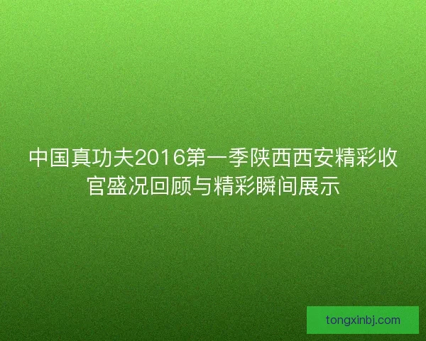 中国真功夫2016第一季陕西西安精彩收官盛况回顾与精彩瞬间展示
