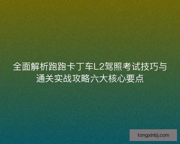全面解析跑跑卡丁车L2驾照考试技巧与通关实战攻略六大核心要点