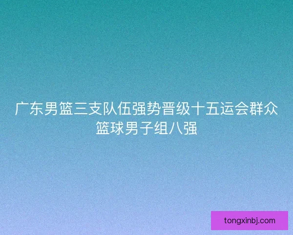 广东男篮三支队伍强势晋级十五运会群众篮球男子组八强